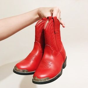Kids Red Cowboy Boots